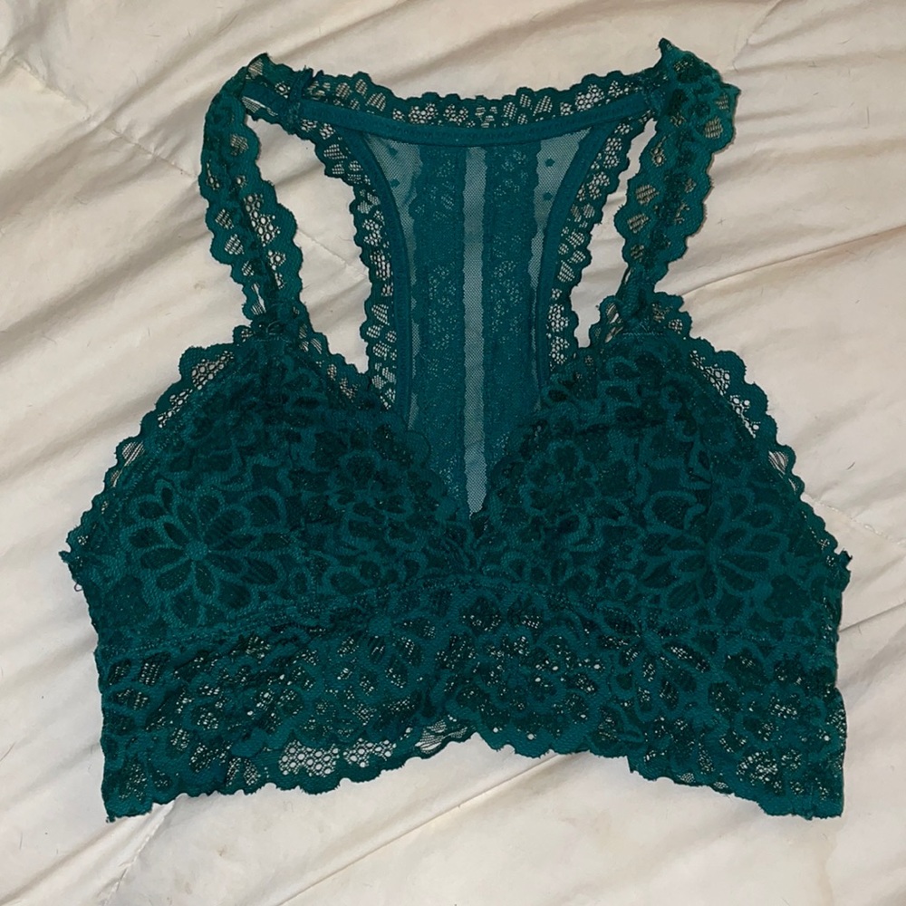 Teal lace bralette